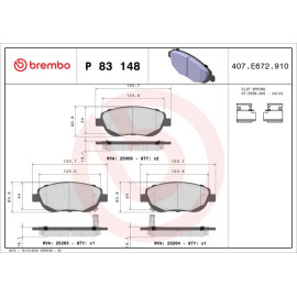 BREMBO Bremsklötze VA P 83 148