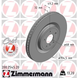 ZIMMERMANN Bremsscheibe 200.2545.20 ZIMMERMANN Bremsscheibe 200.2545.20