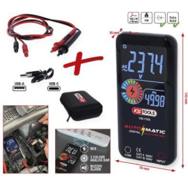 KS TOOLS Automatisches Digitalmultimeter inklusive Messleitungen 150.1765