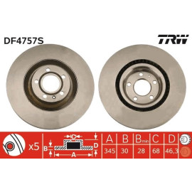 Bremsscheibe Audi S. A4 03-08 DF4757S