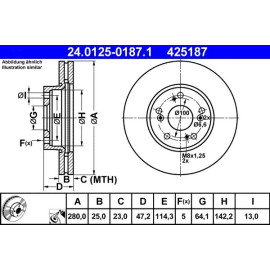 Bremsscheibe Honda P. Accord 2.0-2.4 03-08 24.0125-0187.1