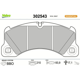 VALEO Bremsbeläge 302543