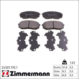 ZIMMERMANN Bremsbeläge 24501.170.1
