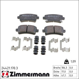 ZIMMERMANN Bremsbeläge 24421.170.3