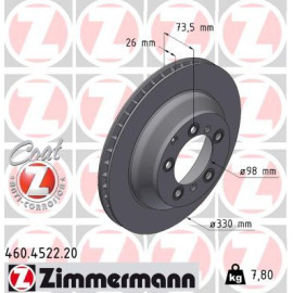 ZIMMERMANN Bremsscheibe 460.4522.20 ZIMMERMANN Bremsscheibe 460.4522.20