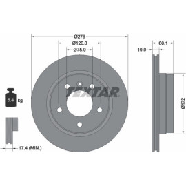 Textar Bremsscheibe 92072403 Textar Bremsscheibe 92072403