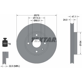 Bremsscheibe Chevrolet P. Epica 06- 278Mm 92227303