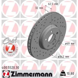 ZIMMERMANN Bremsscheibe 400.5520.30 ZIMMERMANN Bremsscheibe 400.5520.30