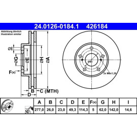 ATE Bremsscheibe Toyota Vorderachse Auris/Corolla 1.2-1.8 12 24.0126-0184.1 ATE Bremsscheibe Toyota Vorderachse Auris/Corolla 1.2-1.8 12 24.0126-0184.1