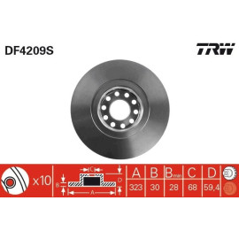 Bremsscheibe Vw S. A6/A8 DF4209S