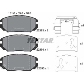 Bremsbelagsatz Hyundai P. Tucson 2,7 04-09 2239301