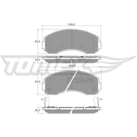 TOMEX brakes Bremsbelagsatz, Scheibenbremse TX 15-71