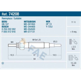 FAE Glühkerze 74208