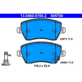 ATE Bremsbelagsatz Suzuki Vorderachse Splash/Swift 1.0-1.6 05 13.0460-5700.2 ATE Bremsbelagsatz Suzuki Vorderachse Splash/Swift 1.0-1.6 05 13.0460-5700.2