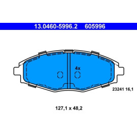 ATE Bremsbelagsatz Daewoo Vorderachse Lanos 1, 3-1, 5/Matiz 0, 8-1, 0 97-05 13.0460-5996.2 ATE Bremsbelagsatz Daewoo Vorderachse Lanos 1, 3-1, 5/Matiz 0, 8-1, 0 97-05 13.0460-5996.2