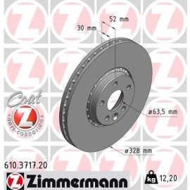 ZIMMERMANN Bremsscheibe 610.3717.20 ZIMMERMANN Bremsscheibe 610.3717.20