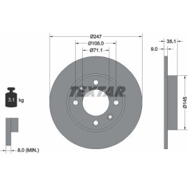 Textar Bremsscheibe 92111703 Textar Bremsscheibe 92111703