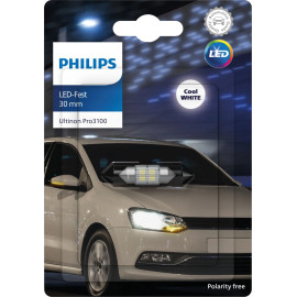 LED Festoon 30mm 12V 0,8W SV8.5 Ultinon Pro 3100 1 Stück Philips 11860CU31B1