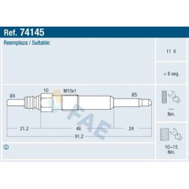 FAE Glühkerze 74145