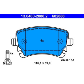 Bremsbelagsatz Audi T. A4/A6 03-11 13.0460-2888.2
