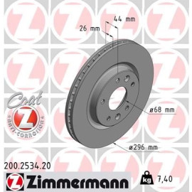 ZIMMERMANN Bremsscheibe 200.2534.20