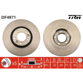 TRW Bremsscheibe Citroen T. C6 DF4971 TRW Bremsscheibe Citroen T. C6 DF4971