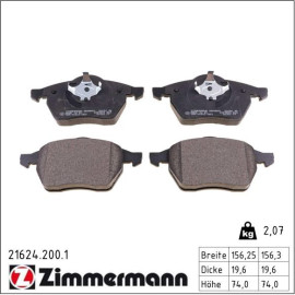 ZIMMERMANN Bremsbeläge 21624.200.1 ZIMMERMANN Bremsbeläge 21624.200.1