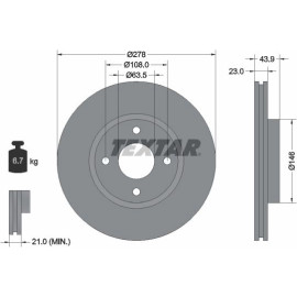 Bremsscheibe Ford P. Fiesta 12-/B-Max 92252403 Bremsscheibe Ford P. Fiesta 12-/B-Max 92252403