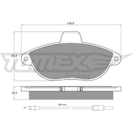 TOMEX brakes Bremsbelagsatz, Scheibenbremse TX 13-35