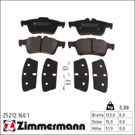 ZIMMERMANN Bremsbeläge 25212.160.1
