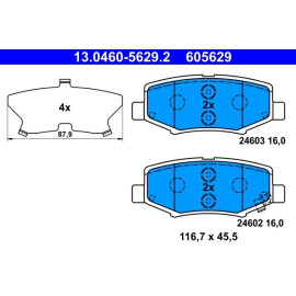 Bremsbelagsatz Jeep T. Wrangler/Cherokee 07 13.0460-5629.2