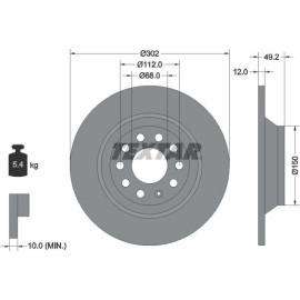 Bremsscheibe Vw T. A6 04- 302Mm 92132503