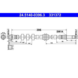 ATE Bremsschlauch 24.5140-0396.3 ATE Bremsschlauch 24.5140-0396.3