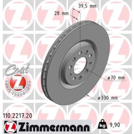 ZIMMERMANN Bremsscheibe 110.2217.20 ZIMMERMANN Bremsscheibe 110.2217.20