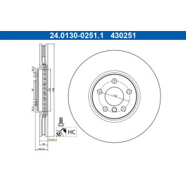 ATE Bremsscheibe 24.0130-0251.1