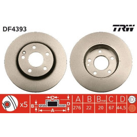 Bremsscheibe Db P. W169/W245 1,5-2,0 04-12 DF4393