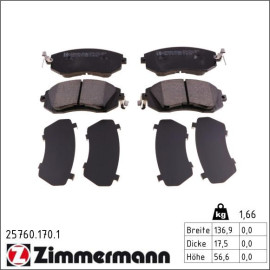 ZIMMERMANN Bremsbeläge 25760.170.1