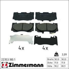 ZIMMERMANN Bremsbelagsatz, Scheibenbremse 22353.180.1