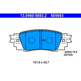 ATE Bremsbelagsatz 13.0460-5693.2 ATE Bremsbelagsatz 13.0460-5693.2