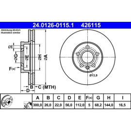 Bremsscheibe Vw P. T4 98 24.0126-0115.1