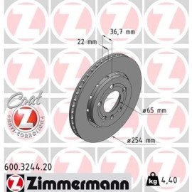Zimmermann Bremsscheibe Hinterachse 600.3244.20 Zimmermann Bremsscheibe Hinterachse 600.3244.20