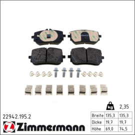 ZIMMERMANN Bremsbelagsatz, Scheibenbremse 22942.195.2