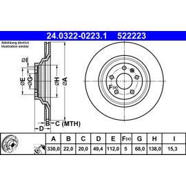 Bremsscheibe Audi T. A6 2.0-4.2 04-11 Power Disc 24.0322-0223.1