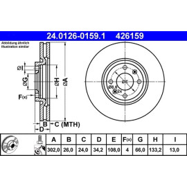 Bremsscheibe Peugeot P. 208/308/3008/5008 1,0-2,0 07 24.0126-0159.1