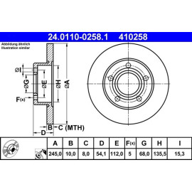 Bremsscheibe Audi T. A6 1.8-3.0 Quattro 97-05 24.0110-0258.1