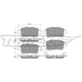 TOMEX brakes Bremsbelagsatz, Scheibenbremse TX 13-76