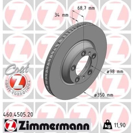 ZIMMERMANN Bremsscheibe 460.4505.20 ZIMMERMANN Bremsscheibe 460.4505.20
