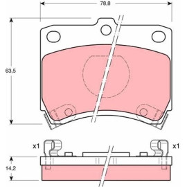 TRW Bremsbelagsatz Mazda S. 121 GDB773