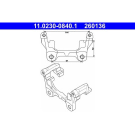 ATE Halter, Bremssattel 11.0230-0840.1 ATE Halter, Bremssattel 11.0230-0840.1