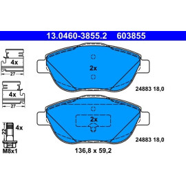 Bremsbelagsatz Peugeot P. 2008 1,2-1,6 13 13.0460-3855.2